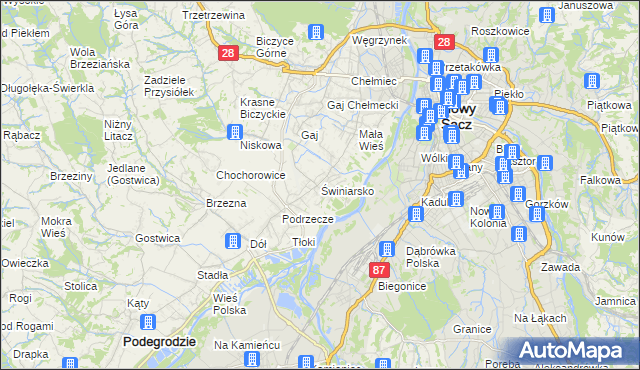 mapa Świniarsko, Świniarsko na mapie Targeo