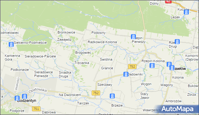 mapa Świślina, Świślina na mapie Targeo