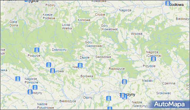 mapa Swoszowa, Swoszowa na mapie Targeo