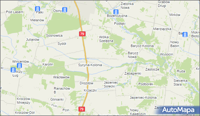 mapa Sycyna Północna, Sycyna Północna na mapie Targeo
