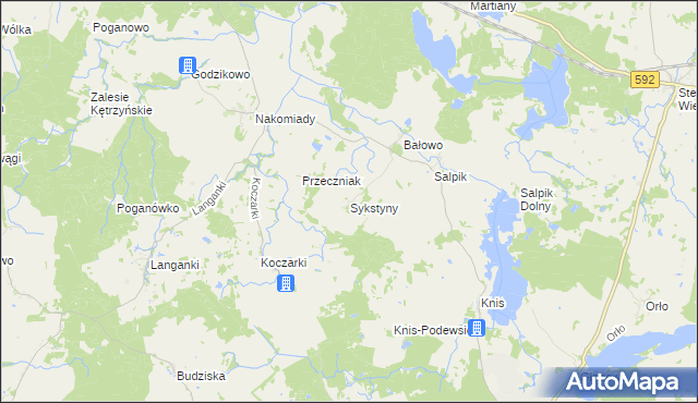 mapa Sykstyny, Sykstyny na mapie Targeo