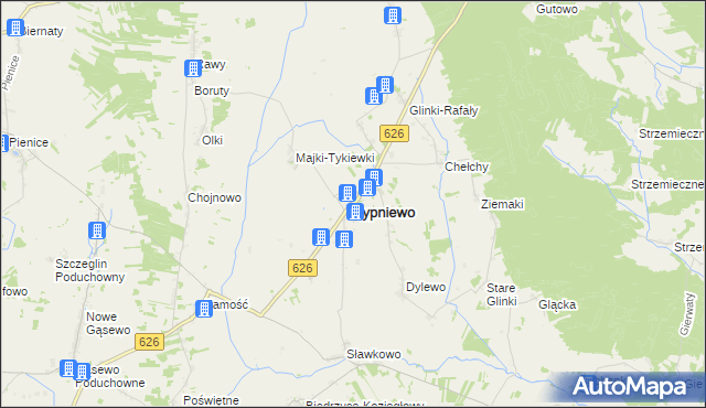 mapa Sypniewo powiat makowski, Sypniewo powiat makowski na mapie Targeo