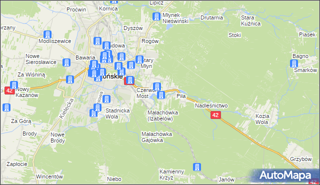 mapa Szabelnia, Szabelnia na mapie Targeo