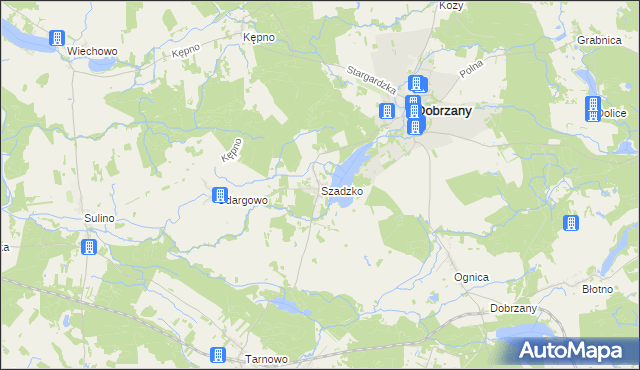 mapa Szadzko, Szadzko na mapie Targeo