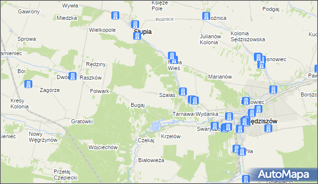 mapa Szałas gmina Sędziszów, Szałas gmina Sędziszów na mapie Targeo