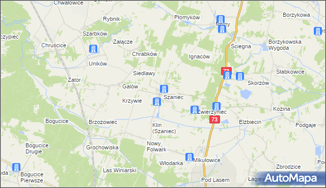mapa Szaniec, Szaniec na mapie Targeo