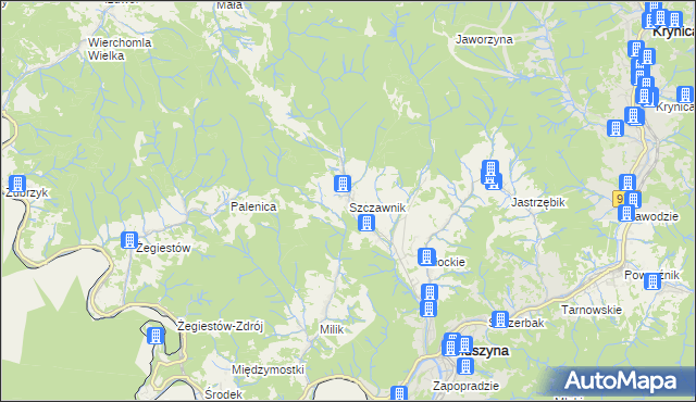 mapa Szczawnik, Szczawnik na mapie Targeo