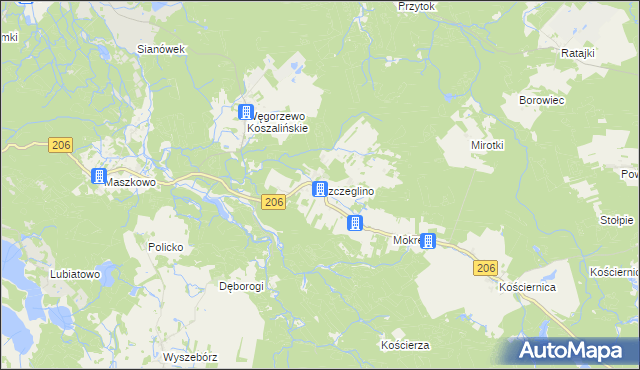 mapa Szczeglino, Szczeglino na mapie Targeo