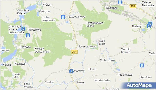 mapa Szczepankowo gmina Dąbrowa, Szczepankowo gmina Dąbrowa na mapie Targeo
