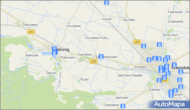 mapa Szczepankowo gmina Ostroróg, Szczepankowo gmina Ostroróg na mapie Targeo