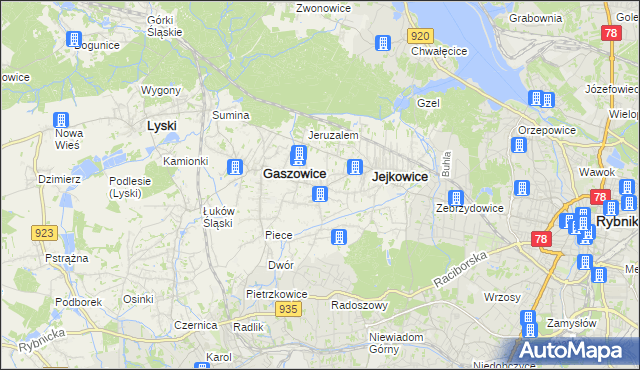 mapa Szczerbice, Szczerbice na mapie Targeo