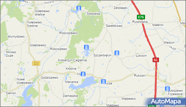 mapa Szczerbięcin, Szczerbięcin na mapie Targeo