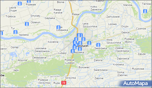 mapa Szczucin, Szczucin na mapie Targeo