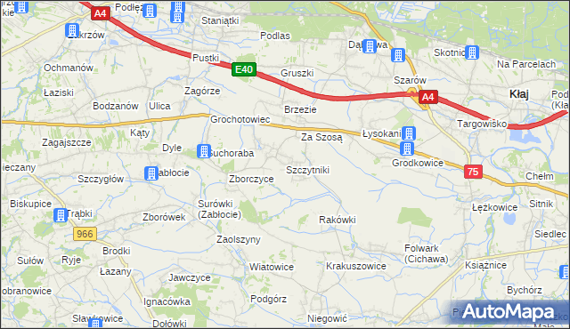 mapa Szczytniki gmina Gdów, Szczytniki gmina Gdów na mapie Targeo