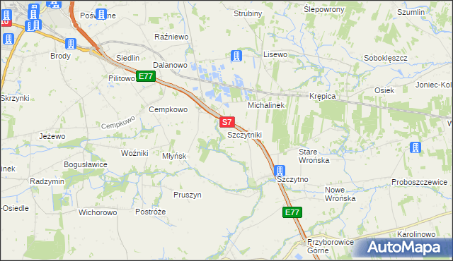 mapa Szczytniki gmina Załuski, Szczytniki gmina Załuski na mapie Targeo