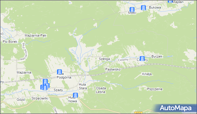 mapa Szeliga, Szeliga na mapie Targeo