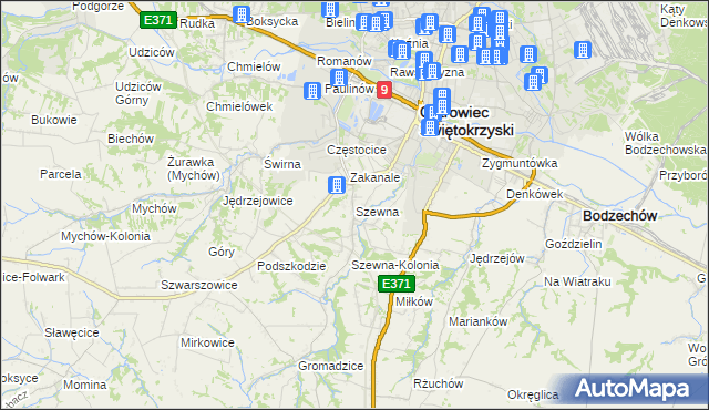 mapa Szewna, Szewna na mapie Targeo