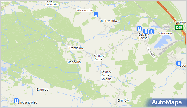 mapa Szklary Dolne, Szklary Dolne na mapie Targeo