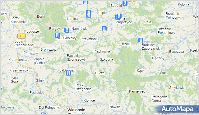 mapa Szkodna, Szkodna na mapie Targeo