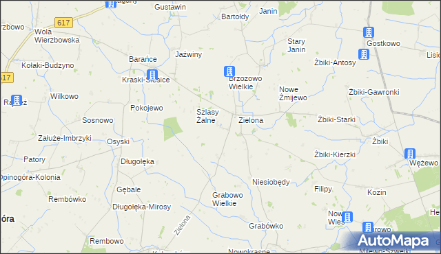 mapa Szlasy-Umiemy, Szlasy-Umiemy na mapie Targeo