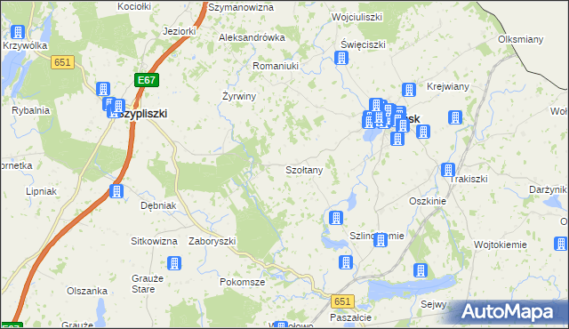 mapa Szołtany, Szołtany na mapie Targeo