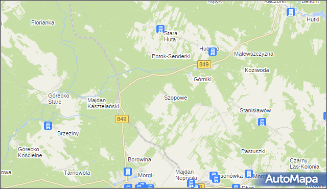 mapa Szopowe, Szopowe na mapie Targeo