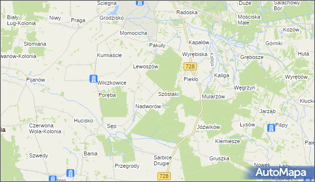 mapa Szóstaki, Szóstaki na mapie Targeo