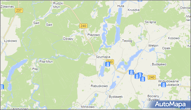 mapa Szumiąca gmina Lubiewo, Szumiąca gmina Lubiewo na mapie Targeo