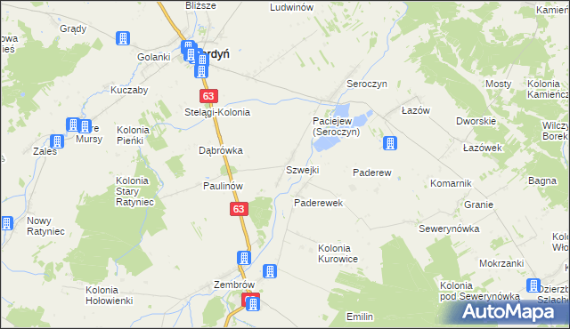 mapa Szwejki gmina Sterdyń, Szwejki gmina Sterdyń na mapie Targeo