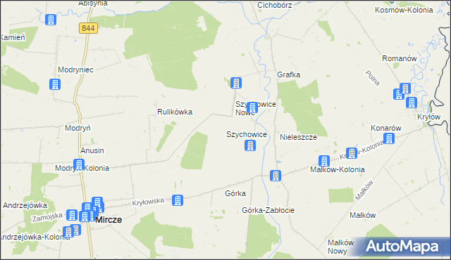 mapa Szychowice, Szychowice na mapie Targeo
