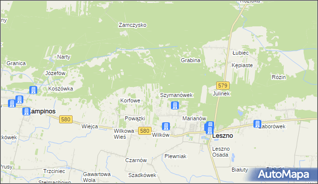 mapa Szymanówek, Szymanówek na mapie Targeo