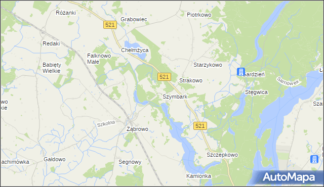 mapa Szymbark gmina Iława, Szymbark gmina Iława na mapie Targeo