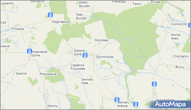 mapa Szymonków, Szymonków na mapie Targeo