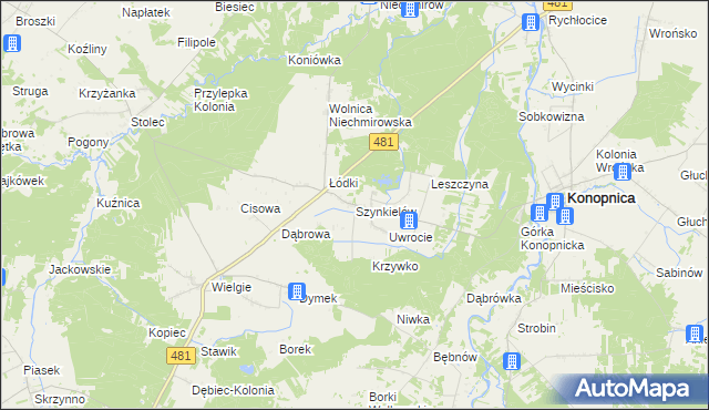 mapa Szynkielów, Szynkielów na mapie Targeo