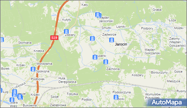 mapa Szyperki, Szyperki na mapie Targeo
