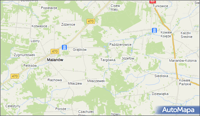 mapa Targówka gmina Malanów, Targówka gmina Malanów na mapie Targeo