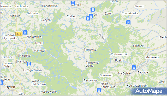 mapa Tarnawka gmina Markowa, Tarnawka gmina Markowa na mapie Targeo