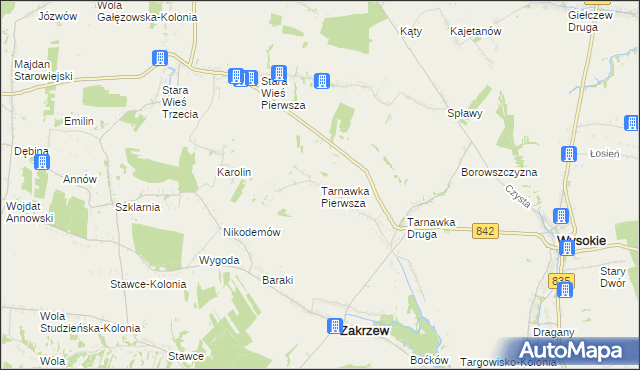 mapa Tarnawka Pierwsza, Tarnawka Pierwsza na mapie Targeo