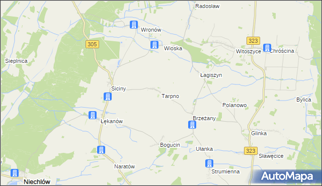 mapa Tarpno gmina Niechlów, Tarpno gmina Niechlów na mapie Targeo