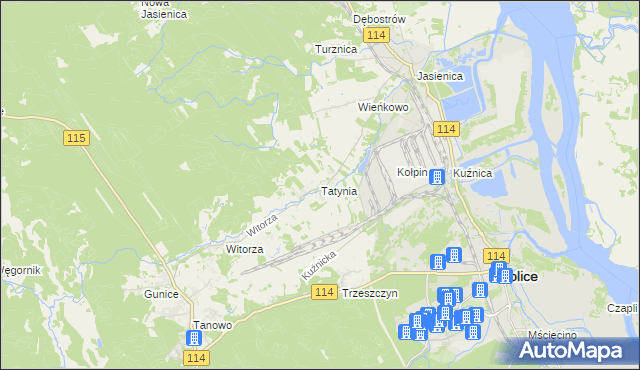 mapa Tatynia, Tatynia na mapie Targeo