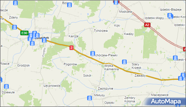 mapa Tchórzew-Plewki, Tchórzew-Plewki na mapie Targeo