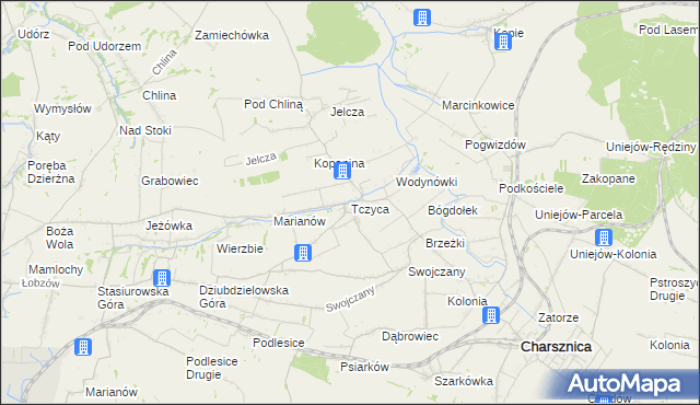 mapa Tczyca, Tczyca na mapie Targeo