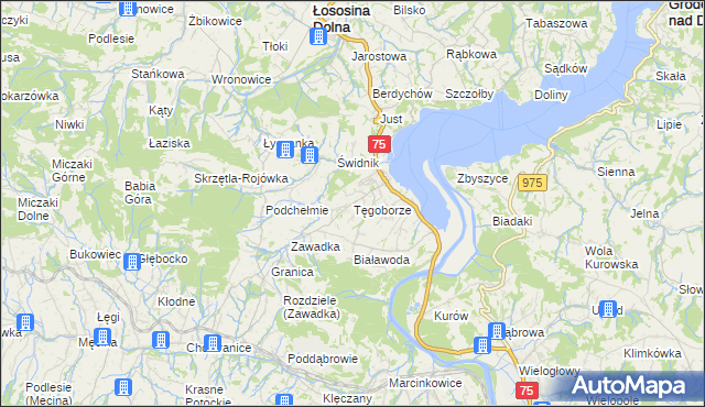 mapa Tęgoborze, Tęgoborze na mapie Targeo