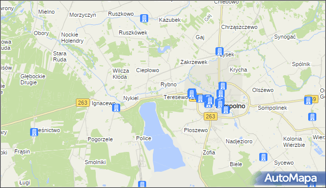 mapa Teresewo, Teresewo na mapie Targeo