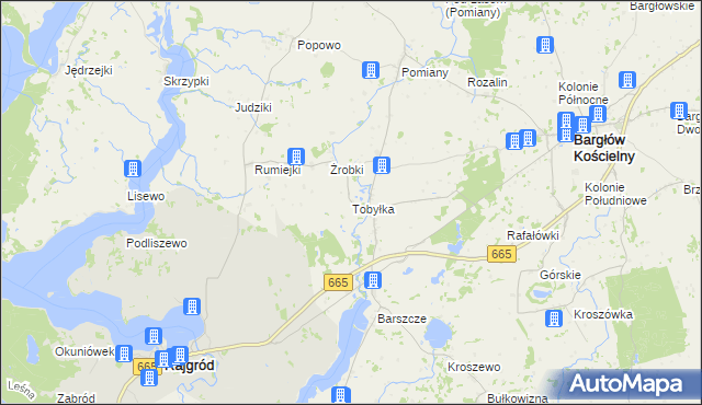 mapa Tobyłka, Tobyłka na mapie Targeo