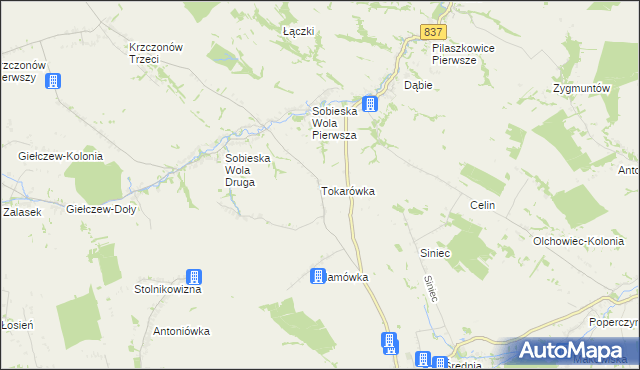 mapa Tokarówka, Tokarówka na mapie Targeo