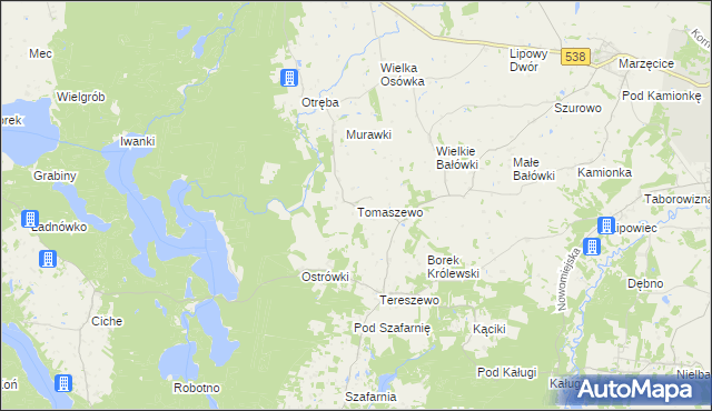 mapa Tomaszewo gmina Kurzętnik, Tomaszewo gmina Kurzętnik na mapie Targeo