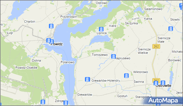 mapa Tomiszewo, Tomiszewo na mapie Targeo