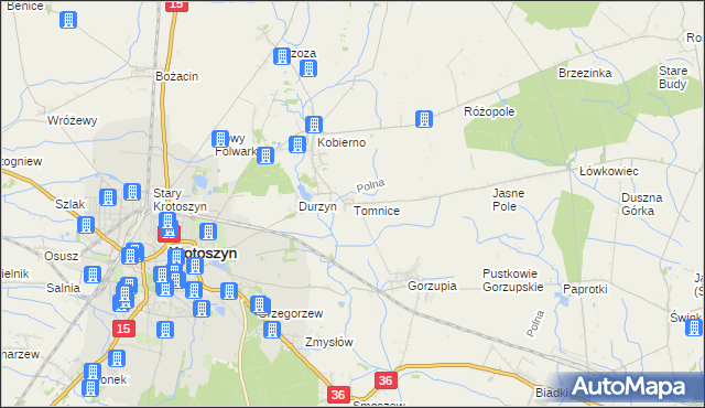 mapa Tomnice, Tomnice na mapie Targeo