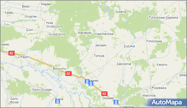 mapa Tończa gmina Liw, Tończa gmina Liw na mapie Targeo